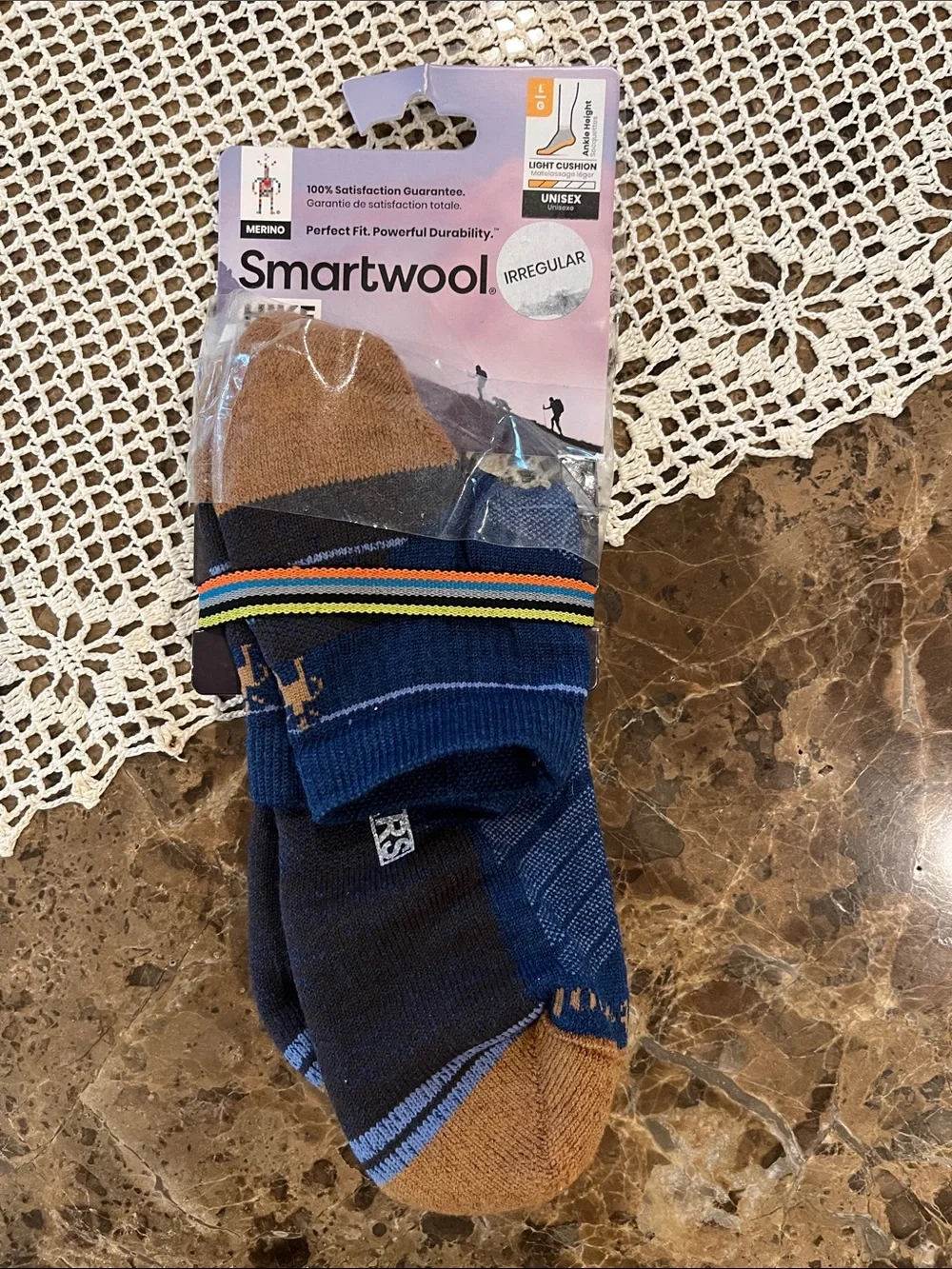 🆕 Smartwool Merino Hike Light Cushion Ankle Socks L Alpine Blue Unisex